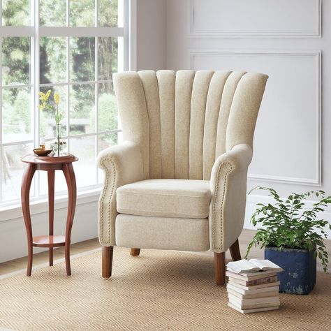 Rosalind Wheeler Marie Wingback Chair & Reviews | Wayfair.co.uk Wing Back Chairs, Single Couch, Single Seater Sofa, Wing Chairs, Luxury Sofa Design, Wingback Chairs, Bedroom Chairs, Single Seater, Chairs For Living Room