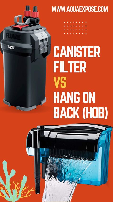 Aquarium filters come in all shapes, sizes and have their own way of working. So when you ask an aquarium keeper to choose the best between two aquariums, say Canister filter VS Hang On Back filter, in this case, you will never get a straight answer. And why is that? Why is there no specific answer to which filter is the best? Canister Filter Aquarium, Diy Aquarium Filter, Best Aquarium Filter, 75 Gallon Aquarium, 55 Gallon Aquarium, Aquarium Chiller, Aquarium Filters, Fish Tank Filter, Fish Tank Stand