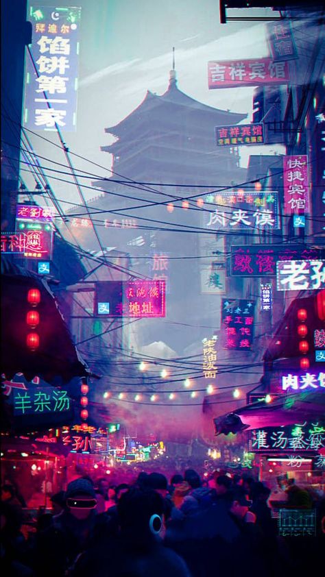 Download Neon China wallpaper by Z7V12 - 26 - Free on ZEDGE™ now. Browse millions of popular china Wallpapers and Ringtones on Zedge and personalize your phone to suit you. Browse our content now and free your phone Kota Masa Depan, Asian City, Wallpaper City, New Retro Wave, Cyberpunk Aesthetic, Cyberpunk City, Arte Cyberpunk, Japon Illustration, Neon Aesthetic