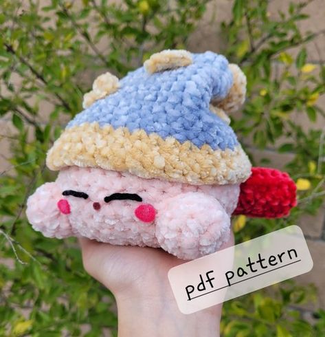 Sleeping Kirby Crochet PATTERN ONLY Crochet toys free patterns easy #crochettoysfreepatternseasy #crochet #crochettoy #crochetpattern #crochetpatterns 4.428 Crochet Amigurumi Characters, Kirby Crochet Pattern Free, Kirby Crochet Pattern, Kirby Sleeping, Gaming Crochet, Crochet Kirby, Toys Quotes, Invisible Decrease, Bernat Velvet