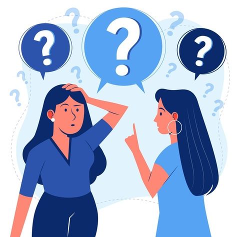 Organic flat people asking questions ill... | Free Vector #Freepik #freevector #people #human #flat #organic Question Pictures, Question Illustration, Communication Pictures, Character Questions, Pola Tato, Ask A Question, Vector Character Design, Asking Questions, Creative Poster Design