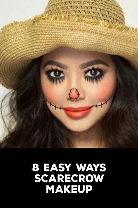 How to Scarecrow Makeup Halloween Makeup Diy Easy, Diy Scarecrow Costume, Scarecrow Halloween Makeup, Halloween Costumes Scarecrow, Meme Costume, Scarecrow Makeup, Halloween Make-up Looks, Diy Scarecrow, Scarecrow Halloween