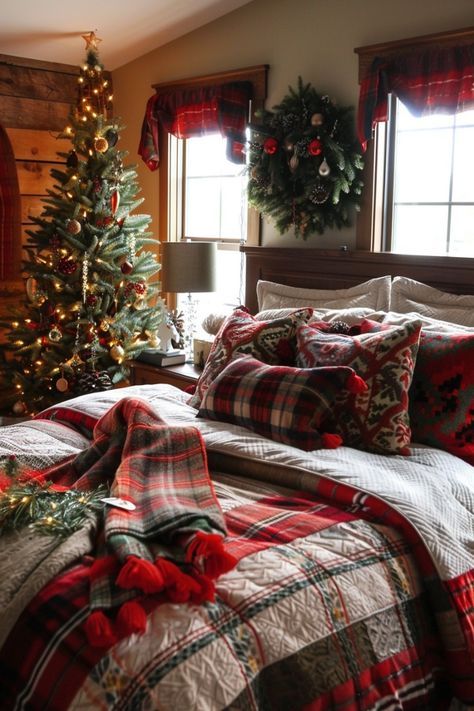 Christmas Room Inspiration, Natal Aesthetic, Xmas Decor Ideas, Christmas Bedrooms, Future Christmas, Decor Ideas For Bedroom, Dreamy Space, Cottagecore Christmas, Cozy Bedrooms