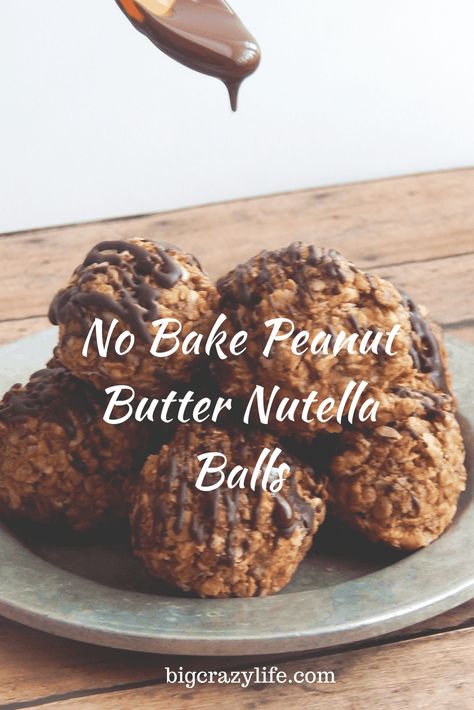 Easy no-bake refrigerator peanut butter Nutella balls. #nutella #nobake #refridgeratorcookies #panutbutterballs Nutella Balls No Bake, Nutella Oat Balls, Nutella Recipes Easy No Bake, Nutella Peanut Butter Recipes, Quick Nutella Snacks, Peanut Butter And Nutella Recipes, Healthy Nutella Snacks, Nutella Balls, Nutella No Bake