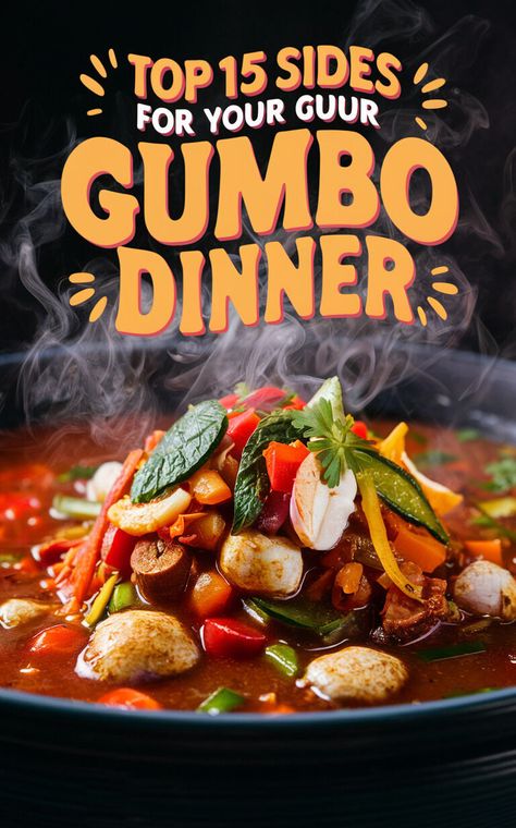 15 Mouthwatering Side Dishes to Serve with Gumbo 🍤🥘 #gumbodinner #sidedishes #yum What Goes With Gumbo Dinners, Gumbo Vegetables, Sides With Gumbo, What Side Dish Goes With Gumbo, Sides For Gumbo, Traditional Gumbo, Gumbo Z'herbes Recipe, Jambalaya Rice, Cajun Potatoes