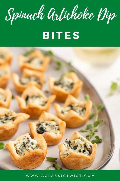 Why have spinach artichoke dip when you can have spinach artichoke dip bites wrapped in a warm buttery crust?? These are perfect for game day! #spinachartichokedipbites #easyappetizers #spinachartichokedip Artichoke Dip Bites, Spinach Artichoke Bites, Fried Plantain Recipe, Artichoke Bites, Puff Pastry Crust, Pumpkin Bread Pudding, Plantain Recipes, Spinach Artichoke Dip, Spinach Dip