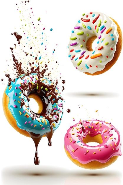 Donuts Photography, Donut Background, Donut Images, Background Sweet, Food Paintings, Baking Photography, Donut Art, Painted Handbag, Diy Donuts