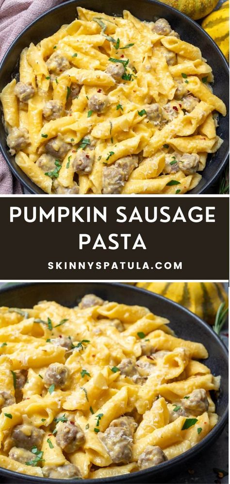 Pumpkin Italian Sausage Pasta, Rachael Ray Pumpkin Sausage Pasta, Pumpkin And Sage Mac And Cheese, Sausage And Pumpkin Pasta, Pumpkin Sage Sausage Pasta, Pumpkin Spinach Pasta, Pumpkin Parmesan Pasta, Pumpkin Pasta With Sausage, Baked Pumpkin Recipes Dinner