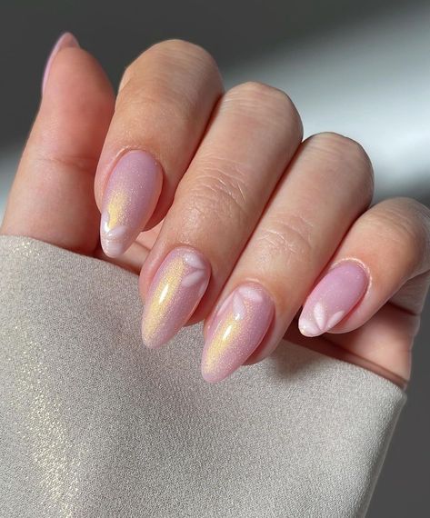 Spring Nails Pink, Rounded Acrylic Nails, Pink Flower Nails, Makeup Nails Designs, Tie Dye Nails, Lavender Nails, Subtle Nails, Simple Gel Nails, Classy Acrylic Nails