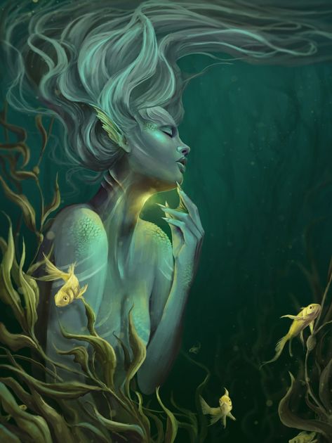 Siren's Song by LukeFitzsimons on DeviantArt Magic Creatures, Dark Mermaid, Mermaid Artwork, Images Disney, Water Nymphs, Mermaid Drawings, Mermaid Painting, Mermaid Aesthetic, Mermaids And Mermen