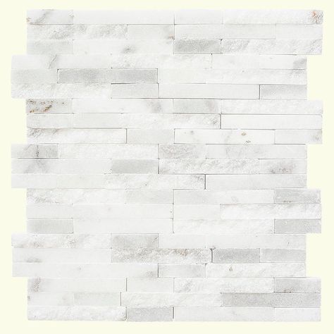 Jeffrey Court Churchill White Split Face 11.75-inch x 12.5-inch x 8 mm Marble Mosaic Wall ... | The Home Depot Canada Silver Cloud Granite Countertops, Stone Mosaic Wall, White Marble Mosaic, Jeffrey Court, White Mosaic, Bath Tiles, Feature Tiles, Mosaic Wall Tiles, Marble Mosaic Tiles