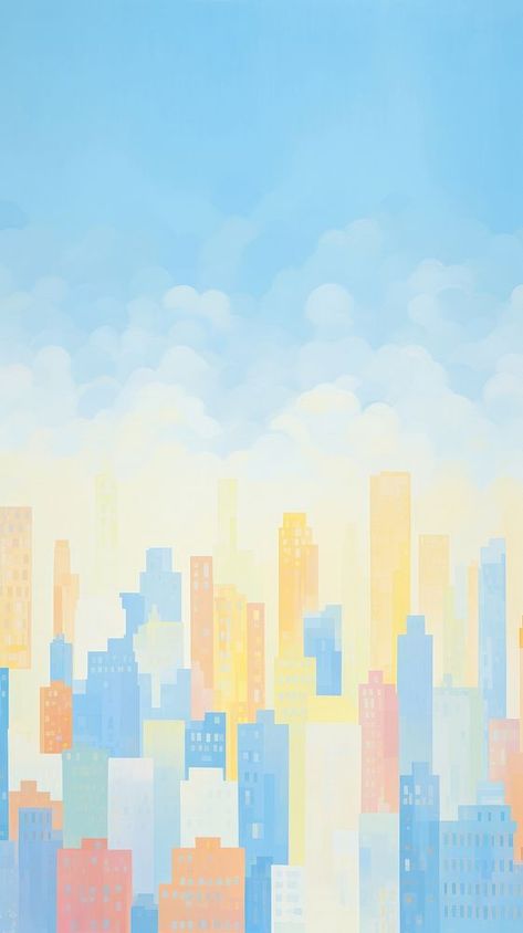 Beautiful city skyline wallpaper painting architecture cityscape. AI generated Image by rawpixel. | free image by rawpixel.com / Minty Background Illustration City, City Skyline Illustration, City Skyline Wallpaper, Skyline Wallpaper, Wallpapers Abstract, Skyline Illustration, Painting Architecture, Wallpaper Painting, Cityscape Wallpaper