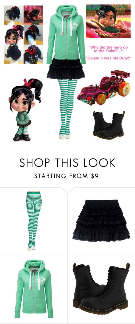 "vanellope von schweetz - Wreak it Ralph - Cosplay" by shadow-cheshire ❤ liked on Polyvore featuring Faith Connexion, RALPH, Superdry, Dr. Martens, women's clothing, women's fashion, women, female, woman and misses Vanellope Von Schweetz Cosplay, Venelope Von Schweetz Cosplay, Casual Cosplay Outfits, Vanellope Cosplay, Disney Bound Outfits Casual, Disney Themed Outfits, Vanellope Von Schweetz, Cute Disney Outfits, Disney Inspired Fashion