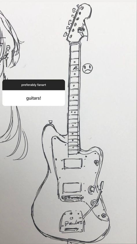 Drawing Of Electric Guitar, Person With Guitar Reference Drawing, Drawing Learning Beginner, Guy Holding Guitar Reference Drawing, Drawing Sketches Easy Doodles, Electric Guitar Art Drawing, Quitar Drawings, Gutair Sketch, Electronic Guitar Drawing