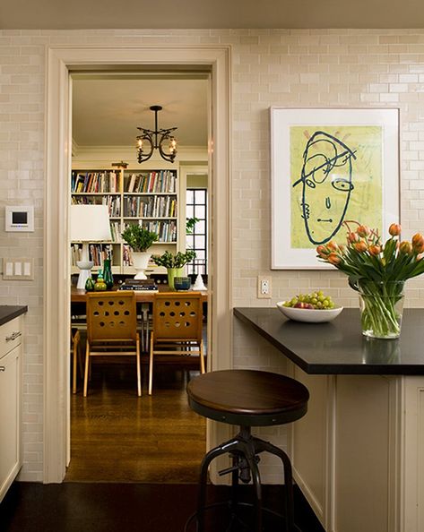 See more of Glenn Gissler Design's "Greenwich Village Prewar" on 1stdibs Greenwich Village Apartment, Black Mosaic Tile, Eclectic Industrial, Greenwich Village Nyc, Double Oven Range, Nyc Interior Design, Kitchen New York, Art Deco Chair, Deco Chairs