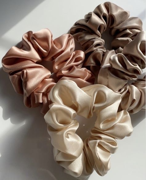 Silk Hair Ties, Nude Palette, Satin Scrunchies, Silk Scrunchies, Thick Curly Hair, Tie For Women, Girly Accessories, Silk Hair, Hair Scrunchies