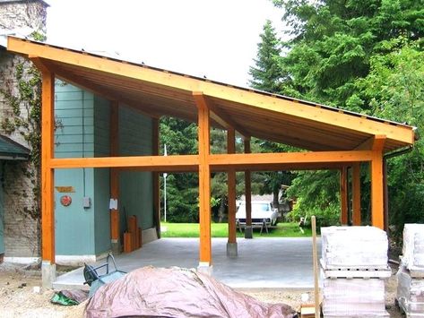 Car Port Ideas, Modern Carport, Carport Ideas, Carport Sheds, Carport Plans, Car Ports, Pergola Carport, Beam Structure, Build A Shed