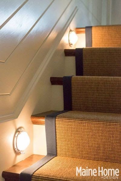 Stairway Lighting Ideas, Stairway Lighting, Stair Lights, Nautical Lighting, Stair Case, Coastal Living Rooms, Stair Lighting, Nautical Design, Nautical Home