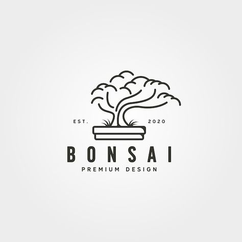 Bonsai Logo, Logo Line Art, Plant Logos, Japan Logo, Japanese Logo, Beautiful Logos Design, Tree Logo, Event Logo, Coffee Logo