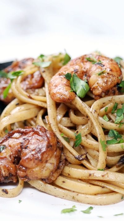 Once you try this savory black garlic on crusty bread and seafood pasta, you won't be able to go back to the ordinary stuff. Garlic Shrimp Scampi, Shrimp Scampi Recipe, Scampi Recipe, Salmon And Asparagus, Shrimp Seasoning, Black Garlic, Garlic Pasta, Garlic Recipes, Shrimp Scampi