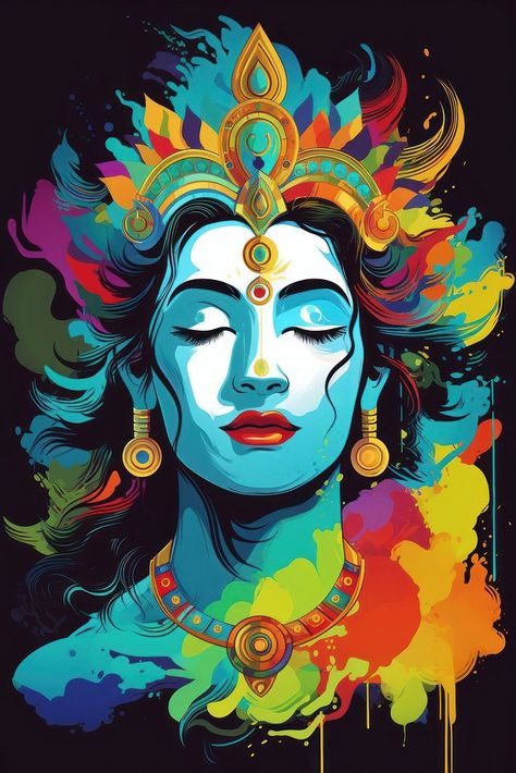 Hinduism indian god Krishna art painting portrait. | premium image by rawpixel.com / Ratcharin Noiruksa Krishna Portrait, Krishna Photos, Indian Gods, Krishna Art, Hand Painting Art, Traditional Art, Krishna, Portrait Painting, Art Painting