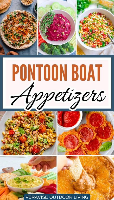 Pontoon Boat Appetizers Easy Heavy Appetizers, Boating Food Ideas Summer, Boat Appetizers, Bacon Cheese Quiche, Corn Relish Dip, Dip With Veggies, Boat Recipes, Easy Corn Salsa, Boat Snacks