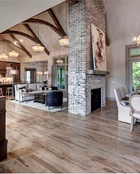 French Country Barndominium, Country Barndominium, French Countryside Home, Modern Western Home Decor, Alaskan Homes, Barndominium Interior, Luxury Modern Homes, Barndominium Floor Plans, Fireplace Remodel