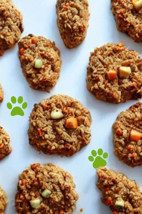 Carrot Apple Dog Cookies - Vegan Focus Apple And Carrot Dog Treats, Homade Dog Treats, Dog Watermelon, Puppy Snacks, August Food, Dog Cookie Recipes, Doggy Treats, Easy Dog Treat Recipes, Miniature Pigs