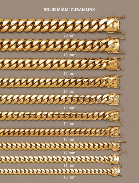 Heavy Solid Gold Miami Cuban Link Chain Customizable (10MM-20MM) Xo Jewelry, Gold Earrings For Men, Mens Diamond Bracelet, Miami Cuban Link Chain, Silver Chain For Men, Party Mode, Gold Watches Women, Miami Cuban Link, Mens Gold Rings