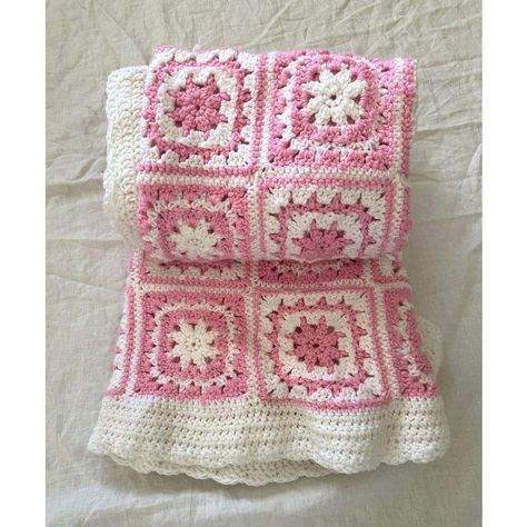 Easy Crochet Granny Square Project Pattern: Afghans, Bags, Pillows & More! Pink Crochet Blanket Ideas, Granny Square Blanket With Border, Pink And White Granny Square Blanket, Patterned Crochet Blanket, Crochet Blankets Pink, Crochet Blanket White, Crochet Blanket Cute, Pink Crochet Blanket Color Schemes, Pink And White Crochet Blanket