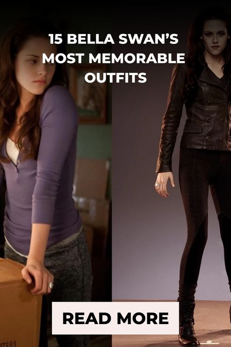 Collage of Bella Swan's outfits from the Twilight series, left in casual attire and right in a leather jacket. Twilight Diy Costume, Twilight Movie Outfits, Twilight Vampire Costume, Bella And Edward Costume, Twilight Costume Ideas, Bella Twilight Costume, Bella Swan Halloween Costume, Bella Cullen Outfits, Bella Swan Costume