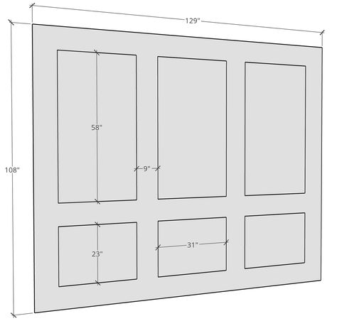 Picture Frame Wall Panelling, How To Make A Panel Wall, Wall Wainscoting Ideas Moldings, Picture Frame Accent Wall Ideas, Picture Wall Panelling, How To Install Wall Molding, Picture Frame Moulding On Tall Walls, Molding Around Tv On Wall, Wall Moulding With Pictures