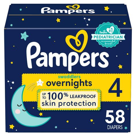 PRICES MAY VARY. Pampers Swaddlers Overnight Diapers have 50% more absorbent zones vs. ordinary diapers* to help keep baby’s skin dry throughout the night (*Pampers Swaddlers Overnights vs. “leading value brand") The #1 Nighttime diaper* features a Blowout Barrier that helps prevent leaks up the back of the diaper for enhanced overnight protection and restful sleep. (*Based on US Nielsen data total number of diapers sold L52W, ending 7/27/24)​ Pampers Overnight diapers are even more absorbent than Huggies Overnites diapers. Help keep baby’s skin healthy for up to 12 hours with our overnight diapers featuring a moisture-wicking BreatheFree Liner Our overnight diapers feature Dual Leak-Guard Barriers to provide all-night protection where leaks happen most even for heavy wetters. Trusted prot Pampers Swaddlers, Restful Sleep, Skin Protection, Night Time, Dry Skin, Healthy Skin, Moisture Wicking, Skin