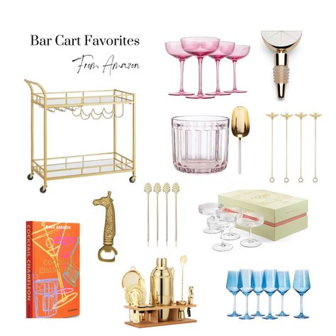 Bar Cart Books, Amazon Bar Cart, Bar Cart Preppy, Bar Cart Styling Ideas Without Alcohol, Bar Cart Necessities, Bar Cart Decorations, Trendy Bar Cart, Bar Cart Inspo College, Bar Cart Ideas Apartments