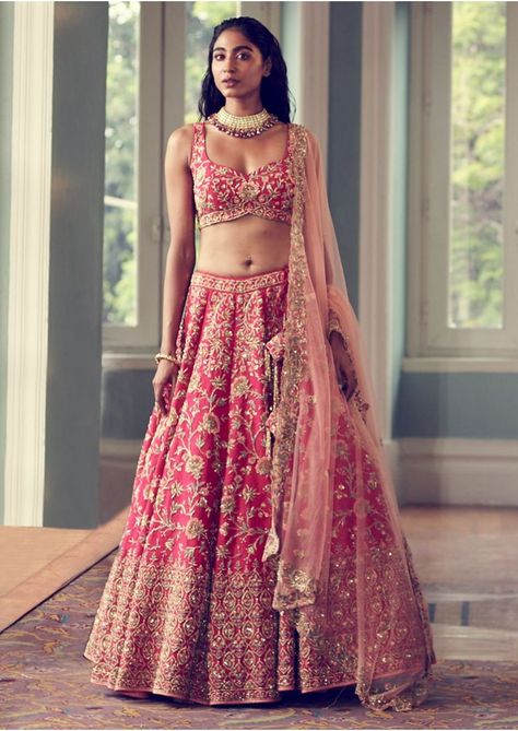 Day Wedding Lehengas: Buy Designer Day Wedding Lehenga Choli Online – Kalki Fashion Red Lehenga Choli, Kalki Fashion, Indian Bride Outfits, Bridal Lehenga Collection, Lehnga Dress, Designer Bridal Lehenga, Indian Bridal Lehenga, Bridal Lehenga Red, Pink Lehenga