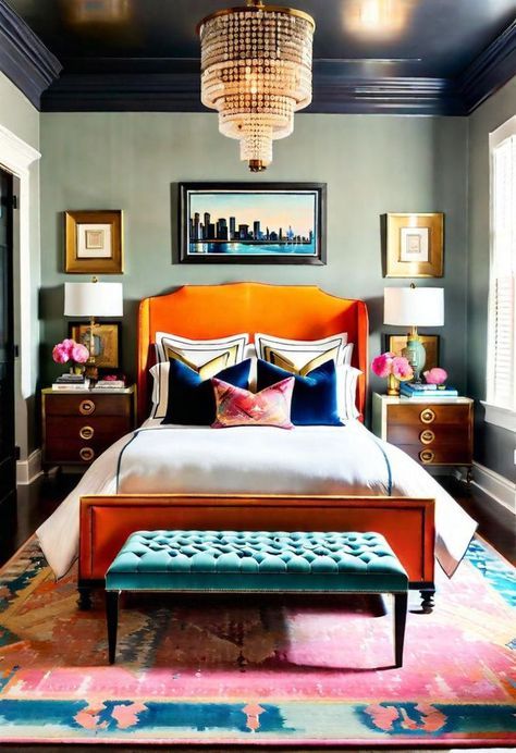 Jun 22, 2024 - How to Add Sparkle to a Room Small Traditional Bedroom, Cute Guest Bedroom Ideas, Rustic Elegant Bedroom, Luxury Guest Bedroom, Bed Chandelier, Chandelier Colorful, Primary Bedroom Decor, Traditional Bedroom Ideas, Old World Bedroom