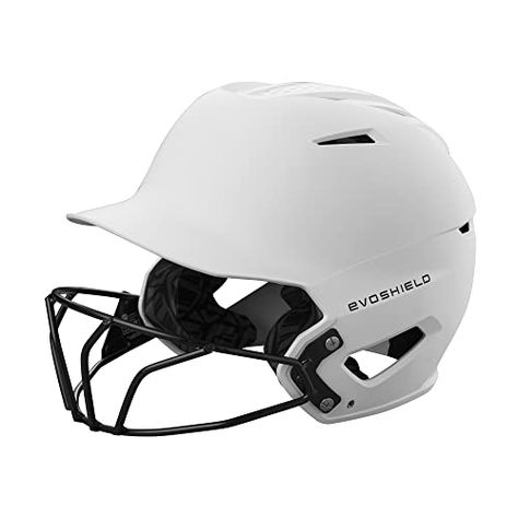 EvoShield XVT 2.0 Matte Batting Helmet with Facemask - Team White, X-Small Softball Batting, Senior Softball, Baseball Helmet, Wood Bat, Batting Helmet, Louisville Slugger, Batting Gloves, Mascara Facial, Helmet Accessories