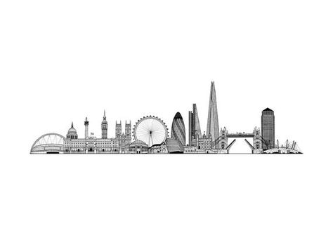 London Skyline Drawing A2 London Landmarks Drawing London | Etsy London Skyline Drawing, Landmark Drawings, London Skyline Tattoo, Landmarks Drawing, Marathon Tattoo, Letter Inspiration, Blind Ideas, City Outline, Skyline Drawing