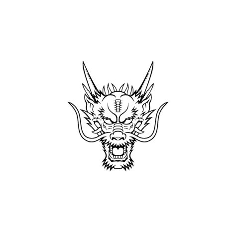 Dragon Outline Tattoo, Dragon Tattoo Outline, Dragon Head Tattoo, Masculine Tattoos, Japan Tattoo, Knee Tattoo, Minimalist Tattoos, Line Art Tattoos, Tattoo Art Drawings