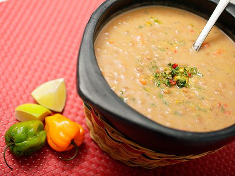 Lentil And Coconut Soup With Cilantro-Habañero Gremolata Coconut Lentil Soup, Gremolata Recipe, Great Vegan Recipes, Vegan Lentil, Coconut Soup, Vegan Soups, Serious Eats, Lentil Soup, It Goes On