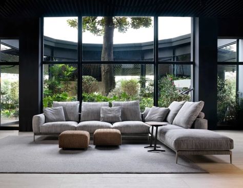 Factory Visit: Italy’s Beloved Flexform Furniture – COOL HUNTING Flexform Sofa, Sofa Recliner, Italian Furniture Brands, Dream Sofas, Antonio Citterio, Trendy Living Rooms, Classic Decor, Italian Furniture, Outdoor Sectional Sofa