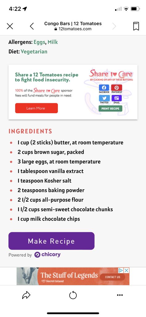 Congo Bars 12 Tomatoes, Congo Bars Recipe, Congo Bars, Milk Diet, 12 Tomatoes Recipes, 12 Tomatoes, Snack Foods, Easy Snack Recipes, Baked Goodies