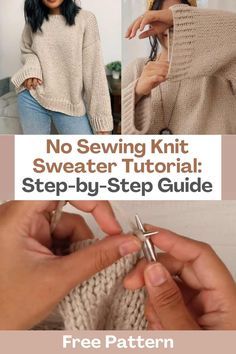 Bulky Sweater Knitting Pattern, Free Knitting Patterns For Women Sweater, Knit Sweater Pattern Free, Easy Knitting Projects For Beginners, Knitting A Sweater, Knit A Blanket, Jane Hill, Free Knitting Patterns For Women, Knit Clothes