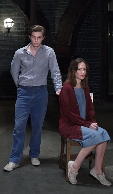 Evan Peters And Sarah Paulson, American Horror Story Costumes, Brad Falchuk, Ahs Asylum, American Horror Story Asylum, Evan Peters American Horror Story, Ahs Cast, American Horror Story 3, American Horror Story Seasons