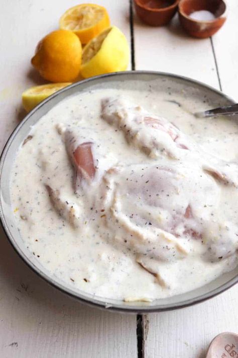 Greek Yogurt Chicken Marinade - Season & Thyme Marinating Chicken In Greek Yogurt, Sour Cream Chicken Marinade, Yoghurt Chicken Marinade, Greek Chicken Marinade Yogurt, Chicken Greek Yogurt Recipe, Yogurt Marinade For Chicken, Yogurt Marinated Chicken Breast, Marinade Chicken Wings, Recipe Using Plain Yogurt