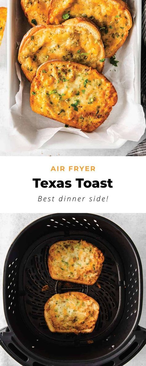 Cheesy Air Fryer Texas Toast - The Cheese Knees Texas Toast Recipe, Texas Toast Bread, Fried Toast, Toast In The Oven, Air Fried Food, Texas Toast, Fried Foods, Kinds Of Cheese, Cheese Toast