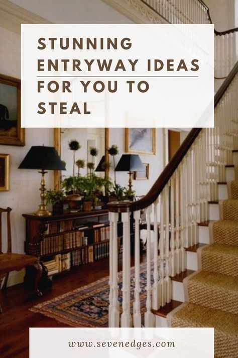 With so many options or entryway ideas to choose from— modern, chic, bohemian, or traditional— choose the one that suits your style and is in your comfort zone. *** #EntrywayIdeas #EntrywayInspirations #EntrywayIdeasModern #ModernEntryway #FoyerDesign #EntrywayStyling Dramatic Entryway Foyers, Traditional Foyer Ideas Entryway, Stairway Entryway Ideas, Foyer Wall Ideas, Elegant Entryway Ideas, Traditional Entryway Ideas, Entryway Ideas Modern, Bohemian Entryway, High Ceiling Foyer