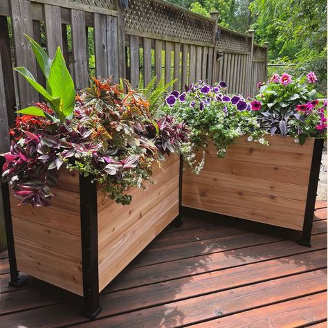 Planter Fence, Elevated Gardening, Cedar Planters, Garden Planter Boxes, Pergola Garden, Natural Stone Pavers, Rustic Traditional, Outdoor Flush Mounts, Ship It