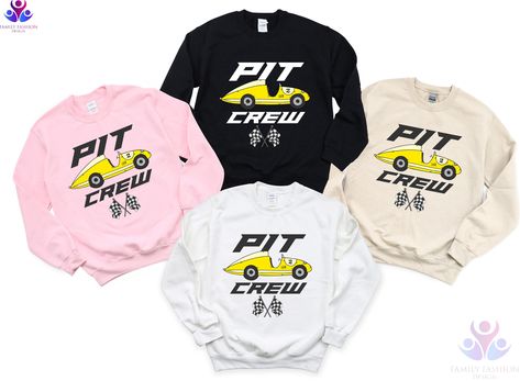 Pit Crew Sweatshirt, Family Matching Sweater, Racecar Family Birthday Sweater and Long Sleeve, Custom Sweatshirt, Birthday Gift ---- ABOUT US ---- - Our top-class designers can design anything you like. Our t-shirt quality is top-notch and can be used everywhere in daily life. These designs are great gifts for family, friends, or coworkers. Our mentality is every t-shirt we create, we make more impact on the world. Premium Quality Printed in the USA. ---- HOW TO ORDER TSHIRT ---- - Please, Check and Review all Photos. - Select Your T-shirt Color. - Select Your T-shirt Size. - Click ADD TO CART and You can go back to add more product color and text color or You can complete the checkout process. - Please Click "Proceed to Check Out" - Finally, Your Custom Shirt will be ready to ship 1-3 Bus