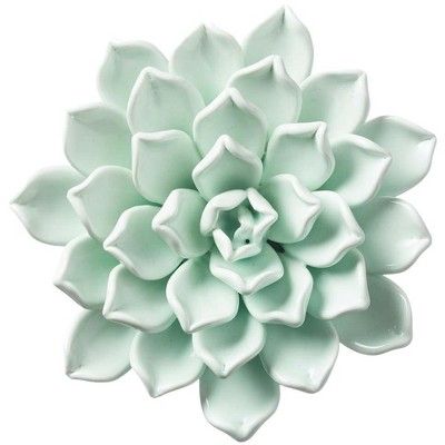 Vivaterra Ceramic Wall Flowers, 6" - Light Aqua : Target Ceramic Wall Flowers, Aqua Wall, Flowers Wall Decor, Wall Flowers, Ceramic Wall Decor, Wire Flowers, Book Sculpture, Ceramic Flower, Flowers Wall